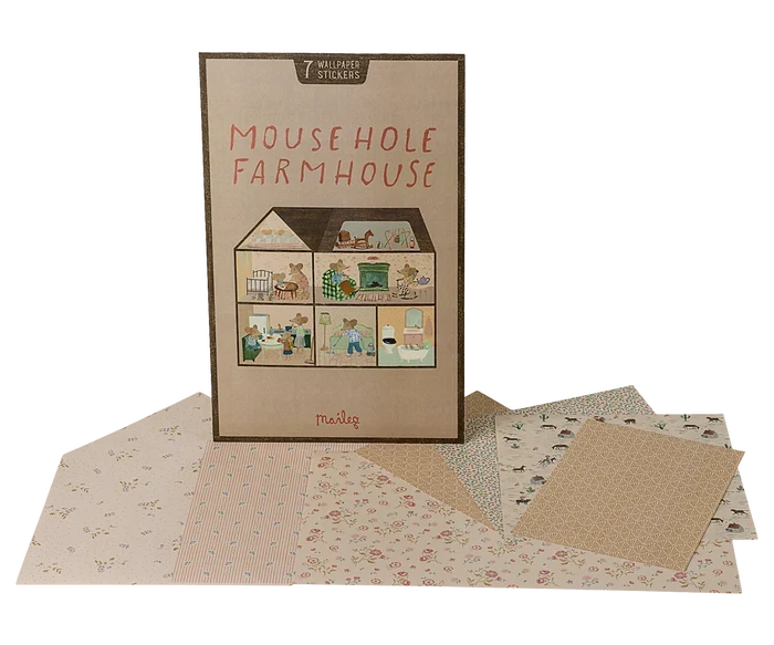 Maileg Wallpaper, Mouse Hole Farmhouse