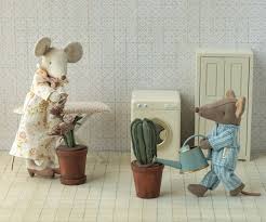 Maileg Watering Can, Mouse, Light Blue