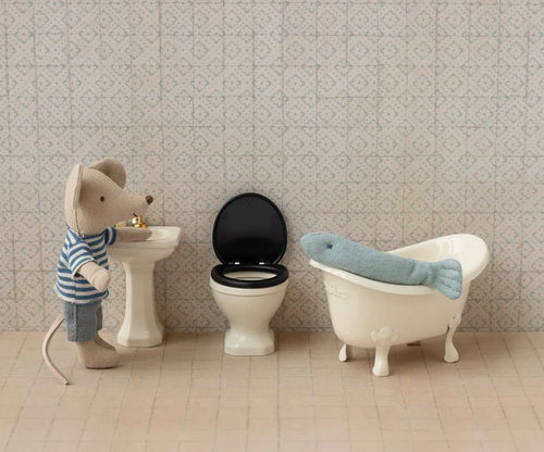 Maileg WC, Mouse, Off White
