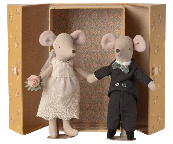 Maileg Wedding Mice Couple in Box, Mum & Dad