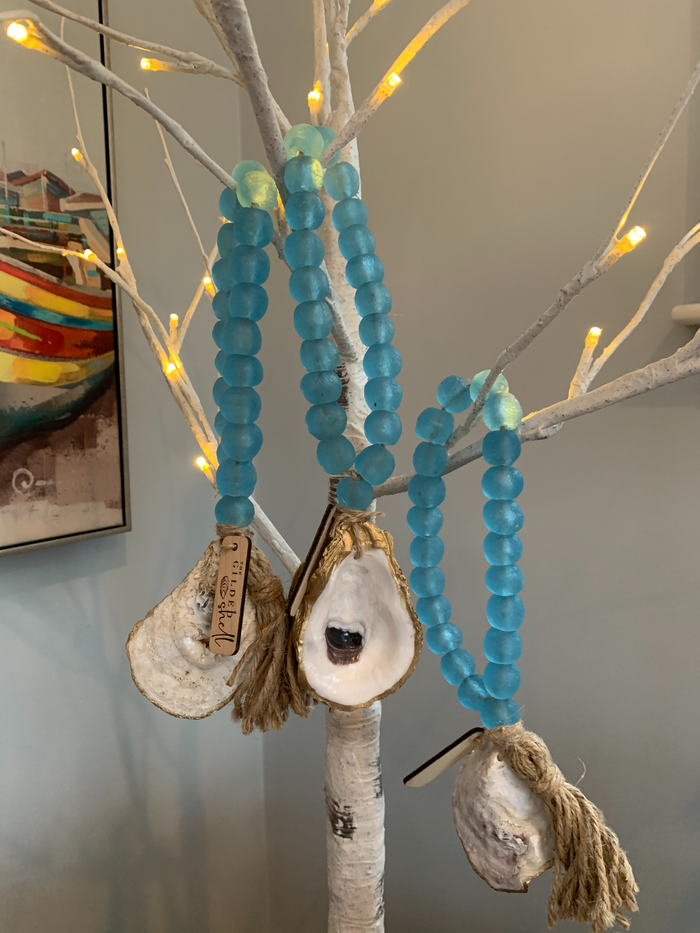 Marine Blue and Gold Oyster Hospitality Beads