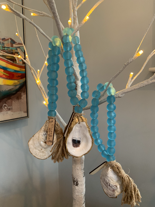 Marine Blue and Gold Oyster Hospitality Beads