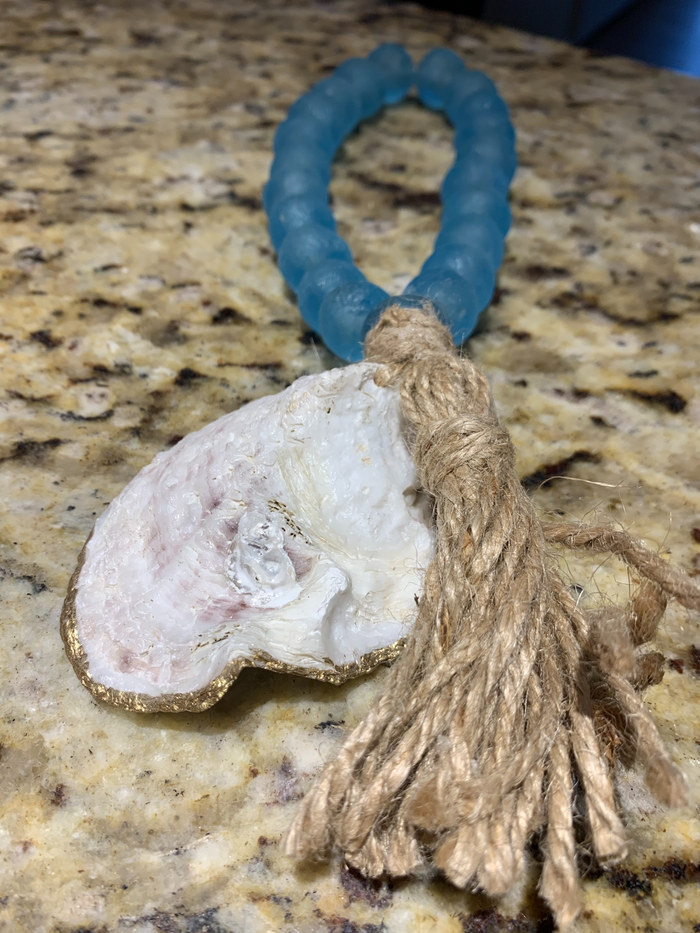 Marine Blue and Gold Oyster Hospitality Beads