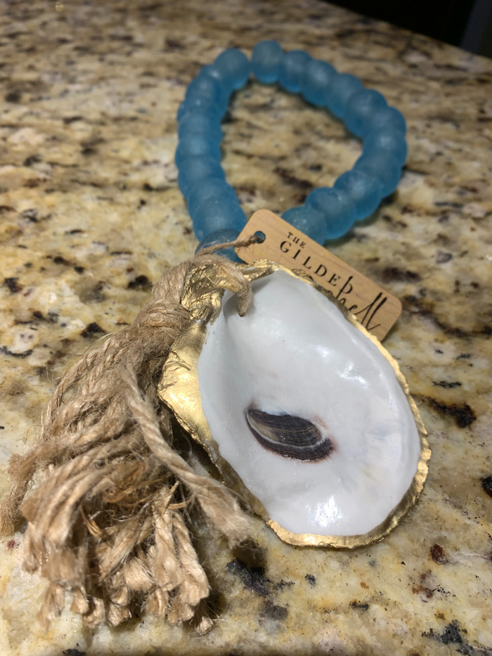Marine Blue and Gold Oyster Hospitality Beads
