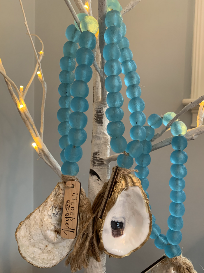 Marine Blue and Gold Oyster Hospitality Beads