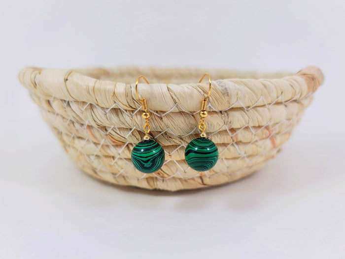 Marled Malachite Earrings