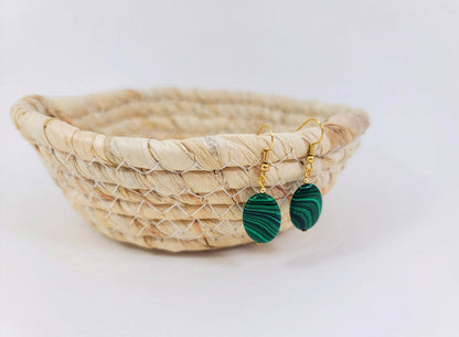 Marled Malachite Earrings