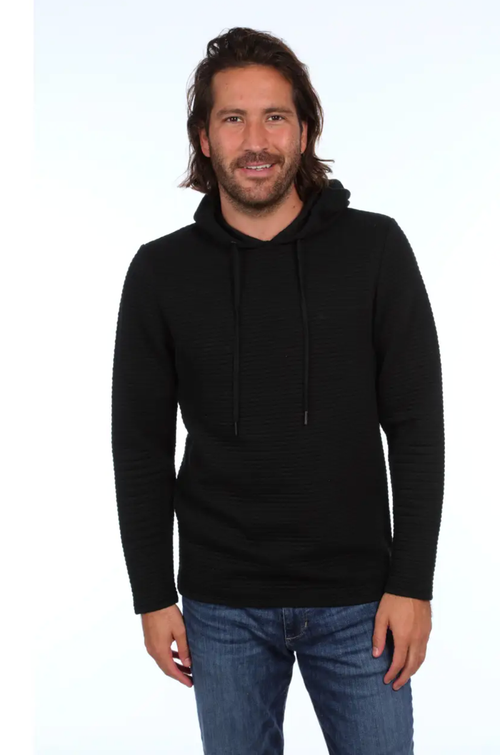 Men's Black Quilted Hoodie