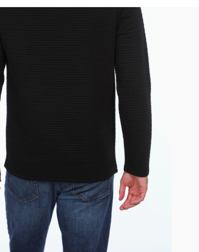 Men's Black Quilted Hoodie