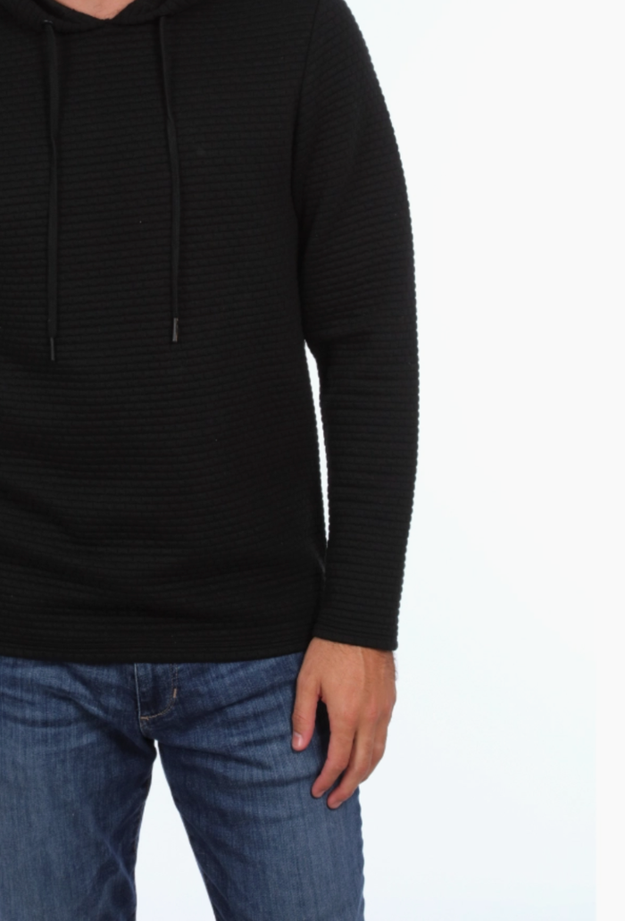 Men's Black Quilted Hoodie