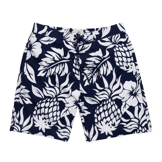Men's Navy Blue Pineapple Floral Bathing Suit