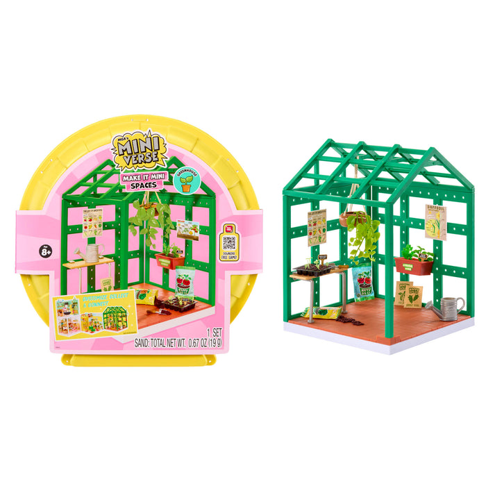 Toy greenhouse with packaging on a white background