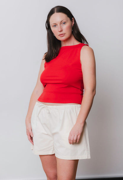 Mid-Rise Drawcord Short Bianca