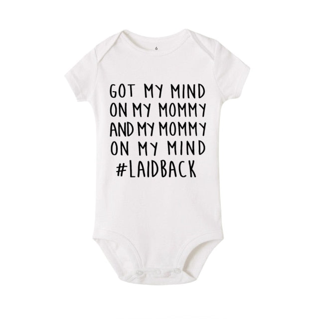White with Black Writing / 0-3 months