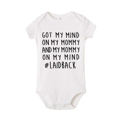 White with Black Writing / 0-3 months