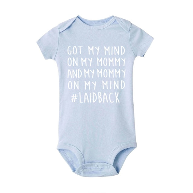 Blue with White Writing / 0-3 months