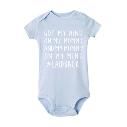Blue with White Writing / 0-3 months