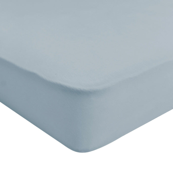 Corner of Kyte Baby Mini Crib Sheet in Fog