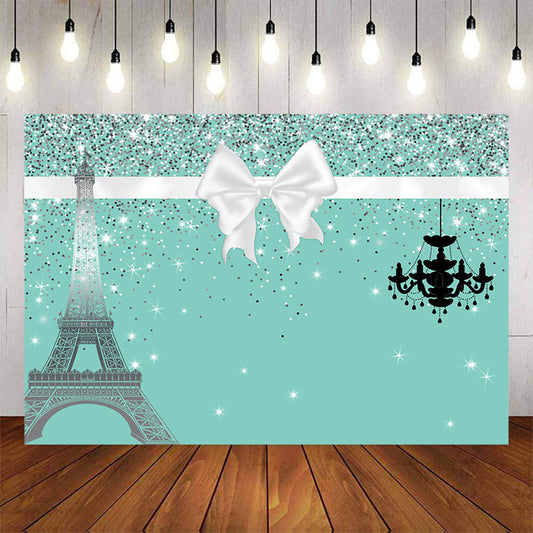 Mocsicka Green Big Bow Princess Birthday Party Backdrop-Mocsicka Party
