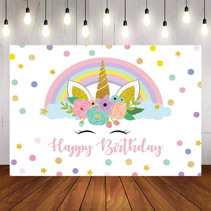 Mocsicka Rainbow Unicorn Happy Birthday Party Decor Props-Mocsicka Party