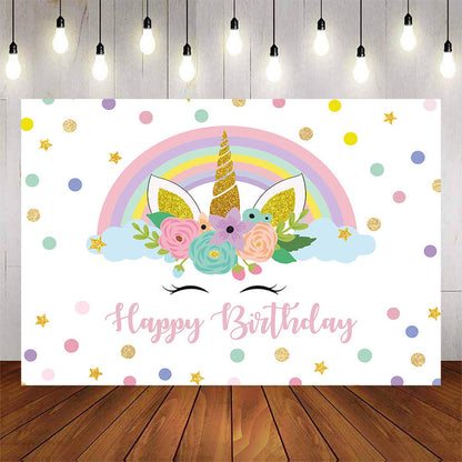 Mocsicka Rainbow Unicorn Happy Birthday Party Decor Props-Mocsicka Party