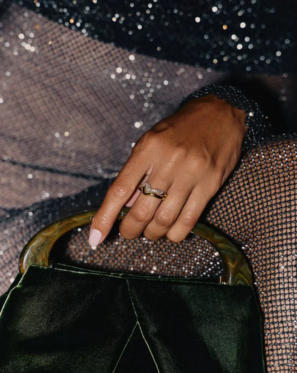 Molten Snow Stacking Ring | 18ct Gold Vermeil/Cubic Zirconia Rings Missoma