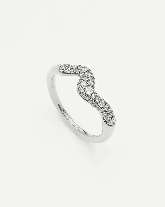 Molten Snow Stacking Ring | Sterling Silver/Cubic Zirconia Rings Missoma