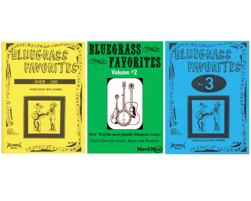 Morrell Bluegrass Favorites Song Book Pack (Vol 1, 2, 3) w/ Chord Charts for Guitar, Banjo, and Mando