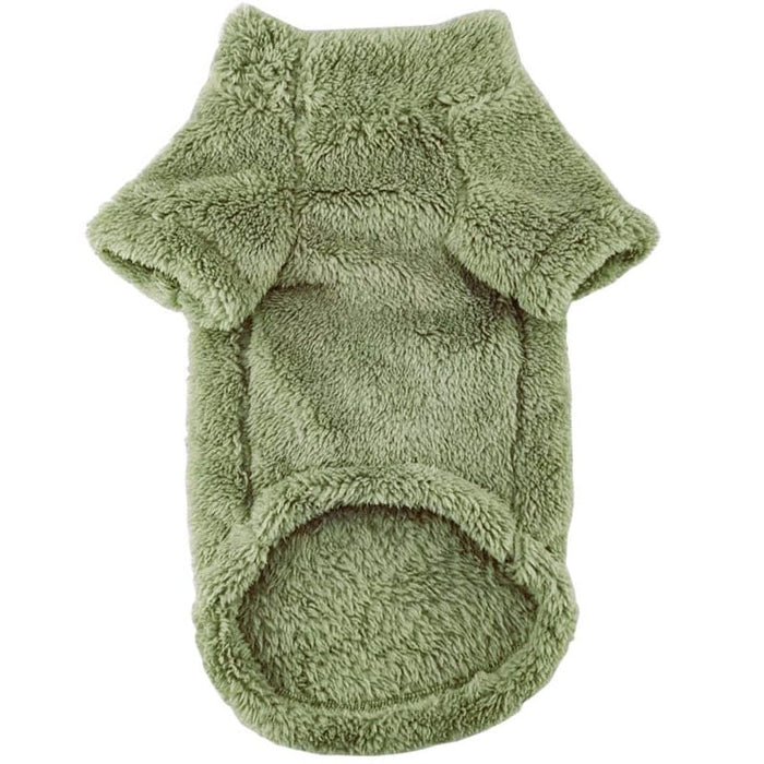 Doggie Design SWEATERS Moss Green Soft Warm Plush Dog Pullover