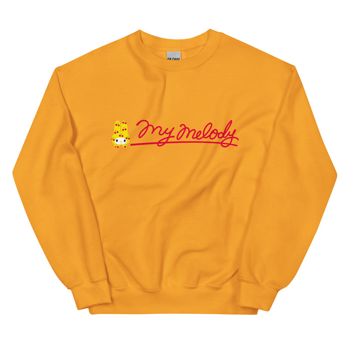 My Melody Cherry Sweet Logo Classic Crewneck Apparel Printful Gold S