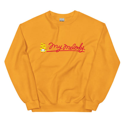My Melody Cherry Sweet Logo Classic Crewneck Apparel Printful Gold S