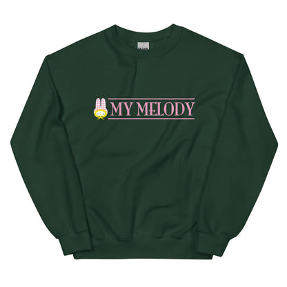 My Melody Gingham Logo Classic Crewneck Apparel Printful Forest Green S