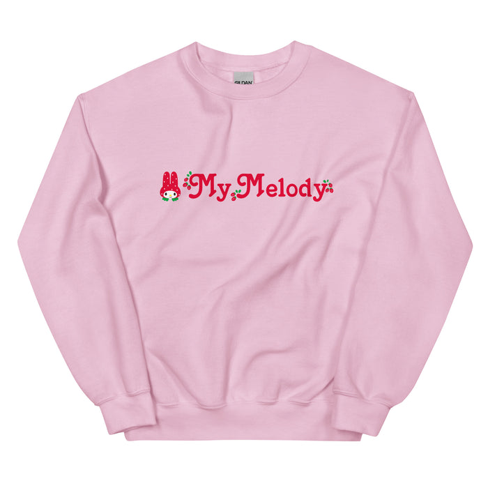 My Melody Strawberry Logo Classic Crewneck Apparel Printful Light Pink S