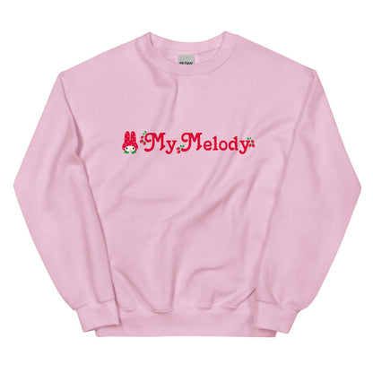 My Melody Strawberry Logo Classic Crewneck Apparel Printful Light Pink S