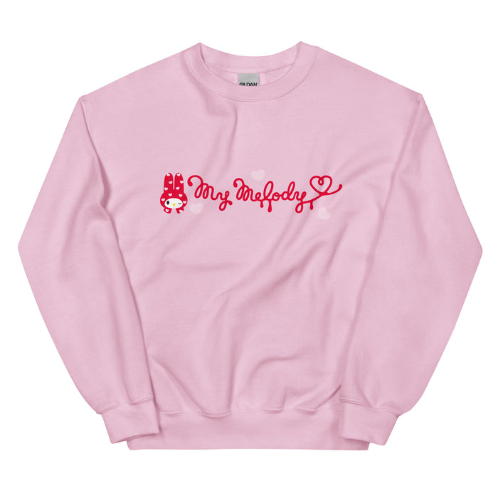 My Melody Sweetheart Logo Classic Crewneck Apparel Printful Light Pink S