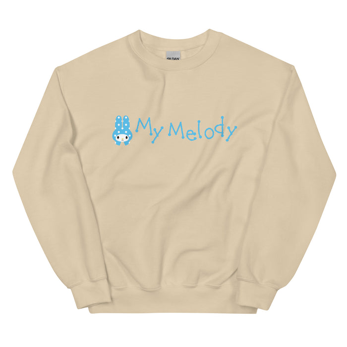 My Melody Teardrop Logo Classic Crewneck Apparel Printful Sand S