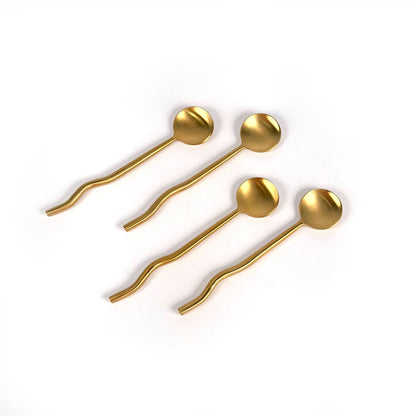 Nadia Spoon Brass (Set of 4) alternate view - brass texture and finish