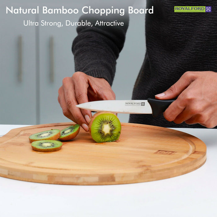 Natural Bamboo Wooden Chopping Board By Royalford Royalford