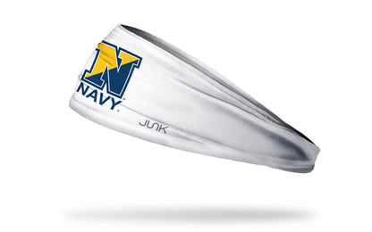 Navy: Stacked Logo White Big Bang Lite Headband - View 2