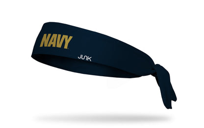 Navy: Wordmark Navy Flex Tie Headband - View 2