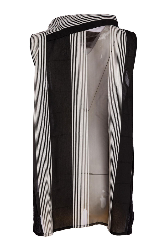 Naya NAS26257 Stripe Longline Top with Wrap Collar by Naya striped design available to shop at Dotique