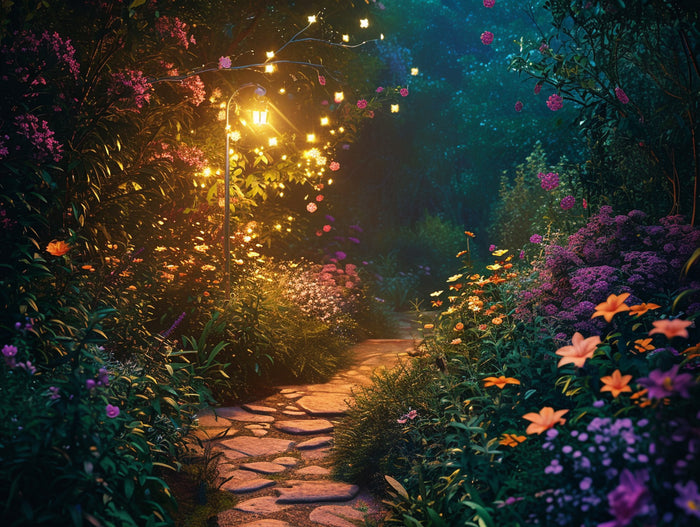 Night Scene In A Lush Garden