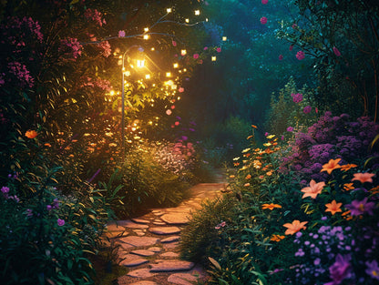 Night Scene In A Lush Garden