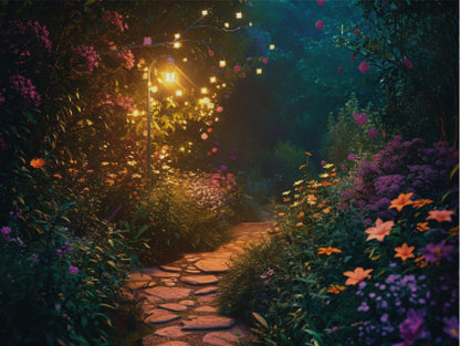 Night Scene In A Lush Garden