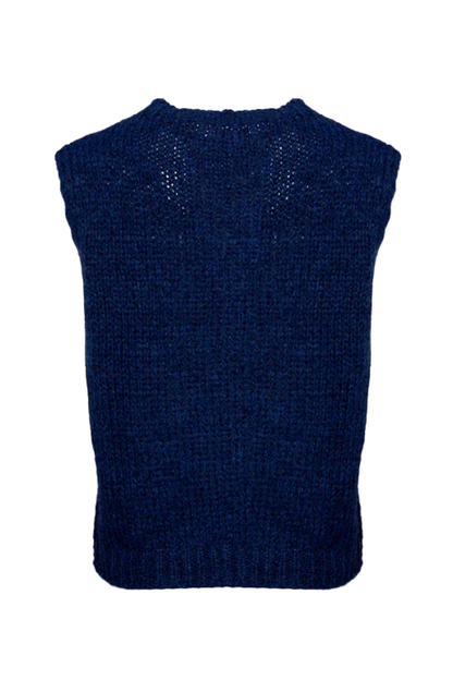 Back view of Noella 11162185 Kala Knit Vest Navy by Noella, shop the Noella collection at Dotique