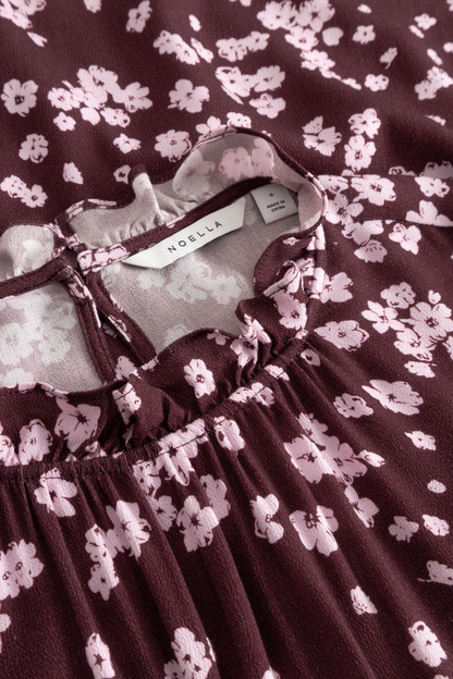 Noella N-Ruth Dress 15130002 in Deja Burgundy floral print – Dotique