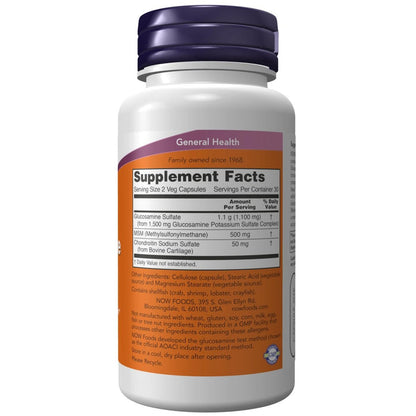Now Foods Glucosamine & MSM 60 Vcaps - 3278 - The Oasis of Health