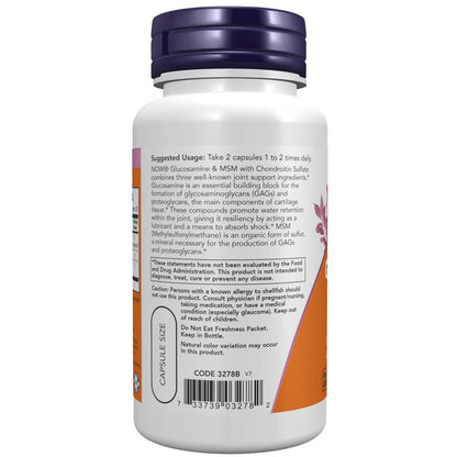 Now Foods Glucosamine & MSM 60 Vcaps - 3278 - The Oasis of Health