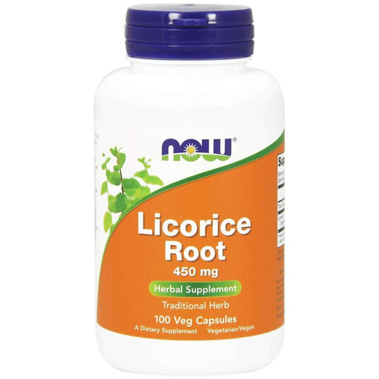 Now Foods Licorice Root 450 mg 100 Vcaps - 4718 - The Oasis of Health