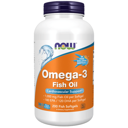 Now Foods Omega-3 Molecularly Distilled 200 Fish Softgels - 1648